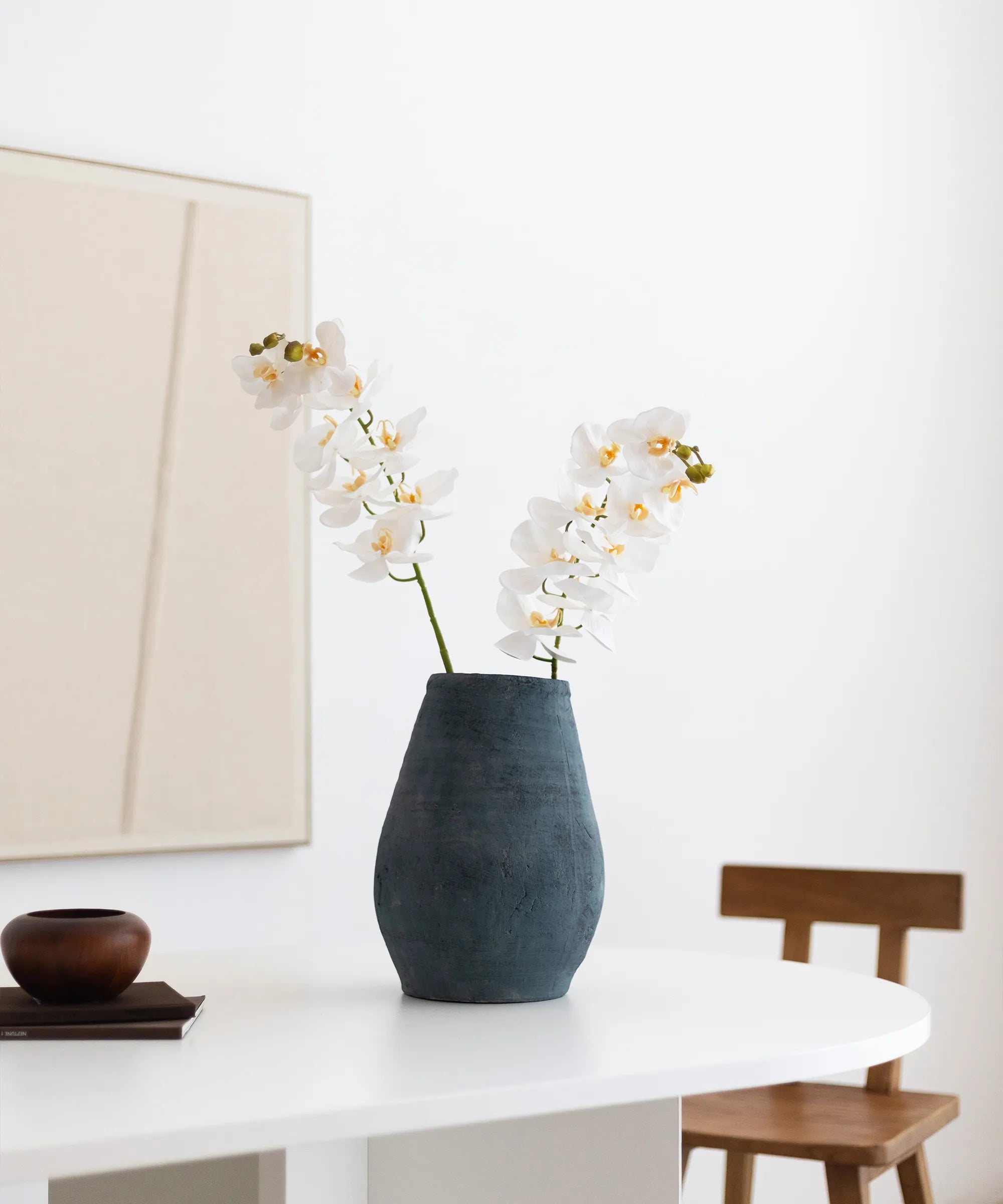 Jarron decorativo de ceramica Brisa Azul