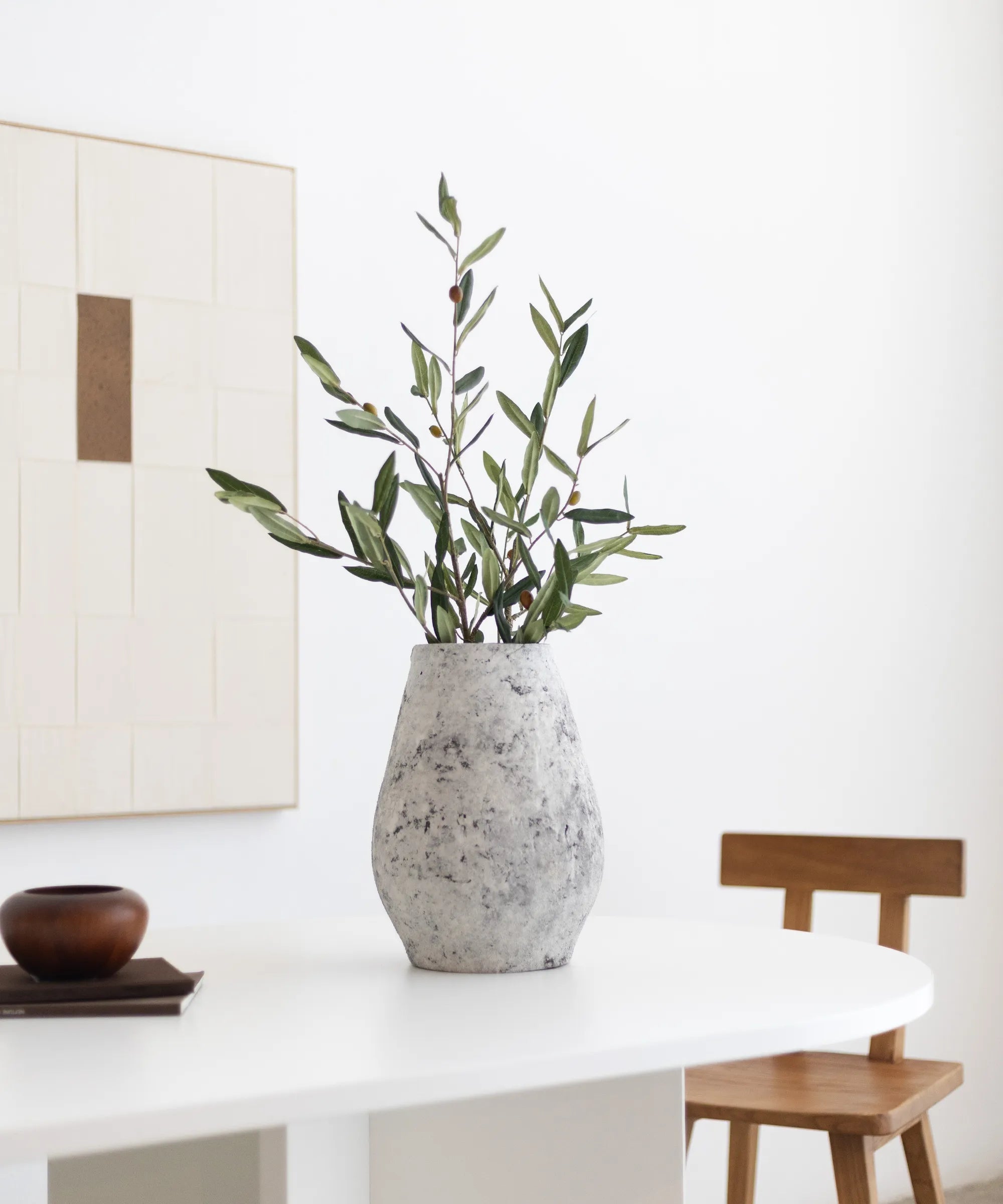 Jarron decorativo de ceramica Brisa Blanco