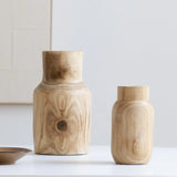 Jarron decorativo de madera Botella MAIA SHOP
