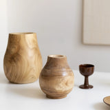 Jarron decorativo de madera Ovalado MAIA SHOP