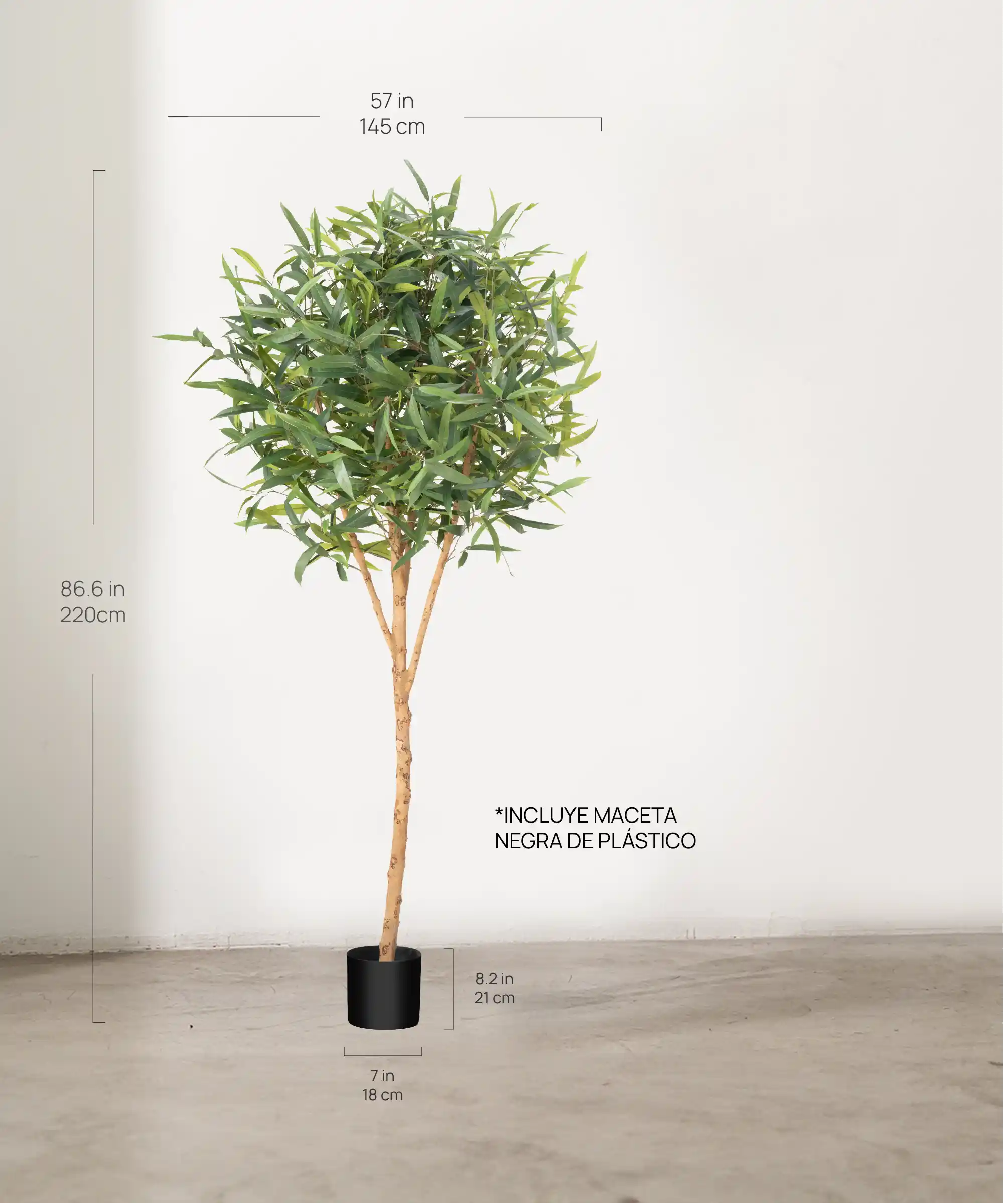 Medida Laurel Artificial 220 cm MAIA SHOP