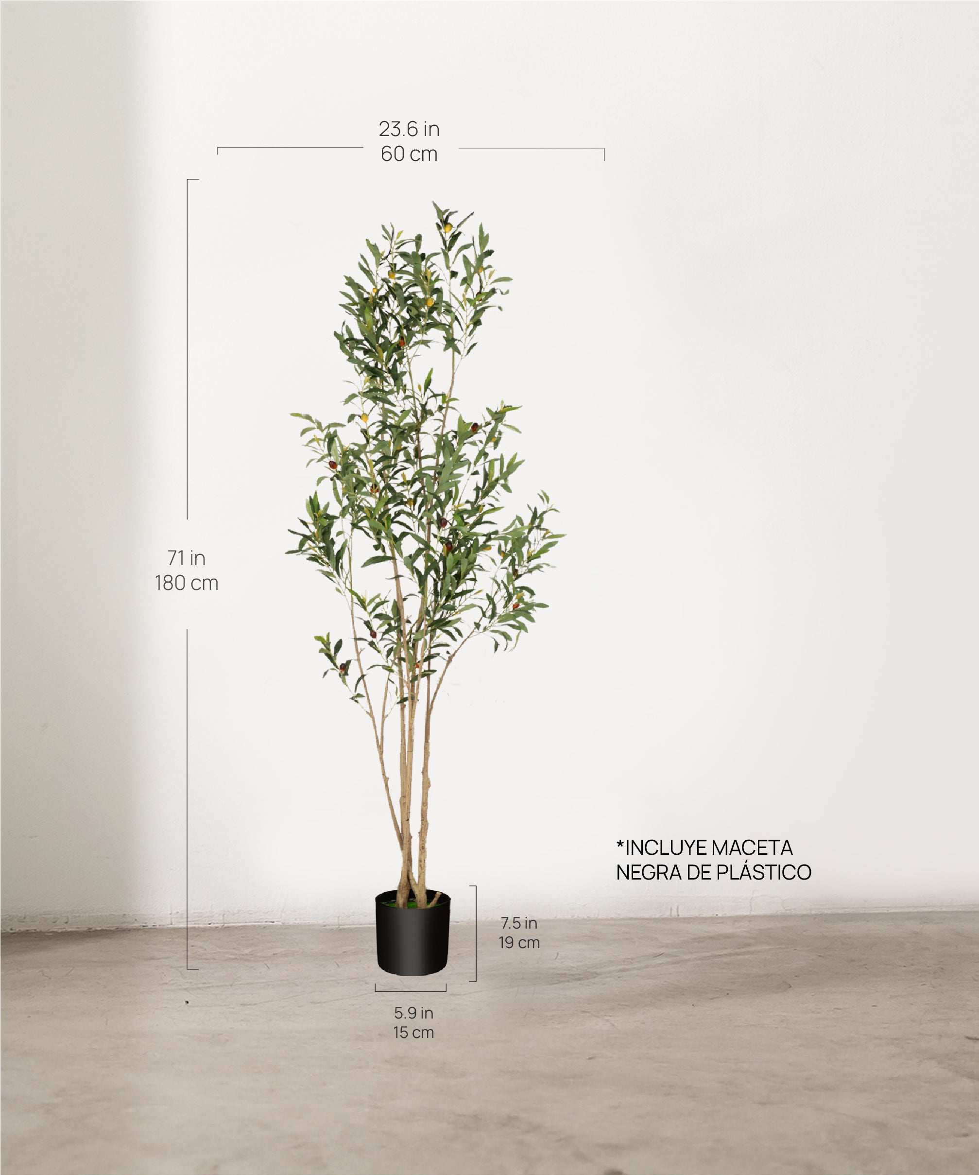 Medida Olivo artificial Flair 180 cm MAIA SHOP
