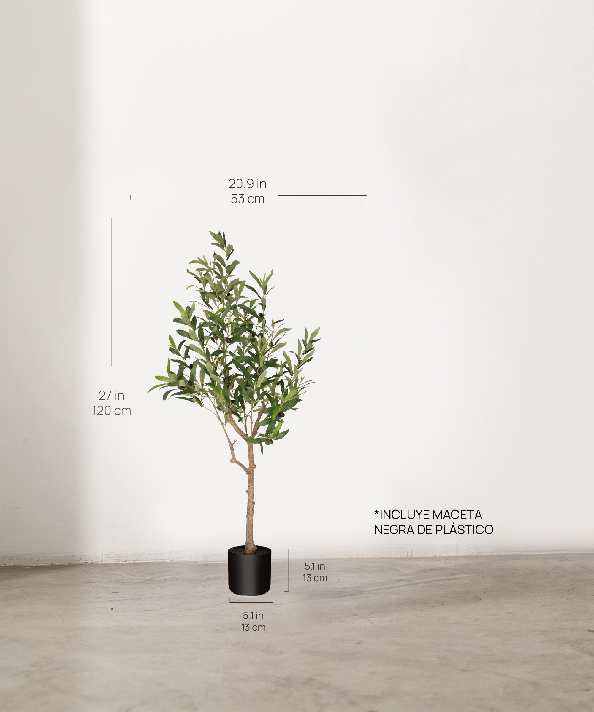 Medida Olivo artificial Moon 120 cm MAIA SHOP