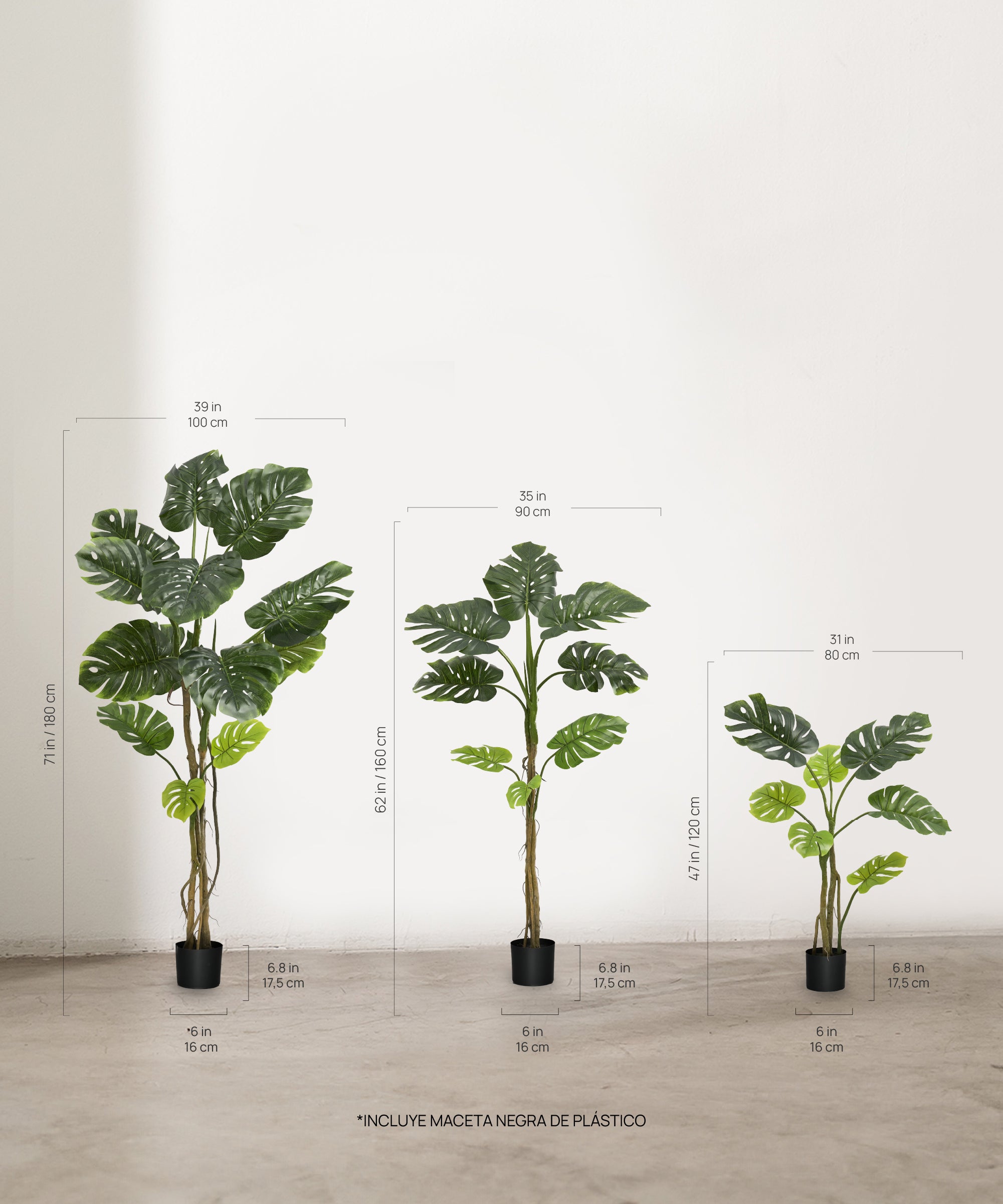 Medidas Monstera Artificial MAIA SHOP
