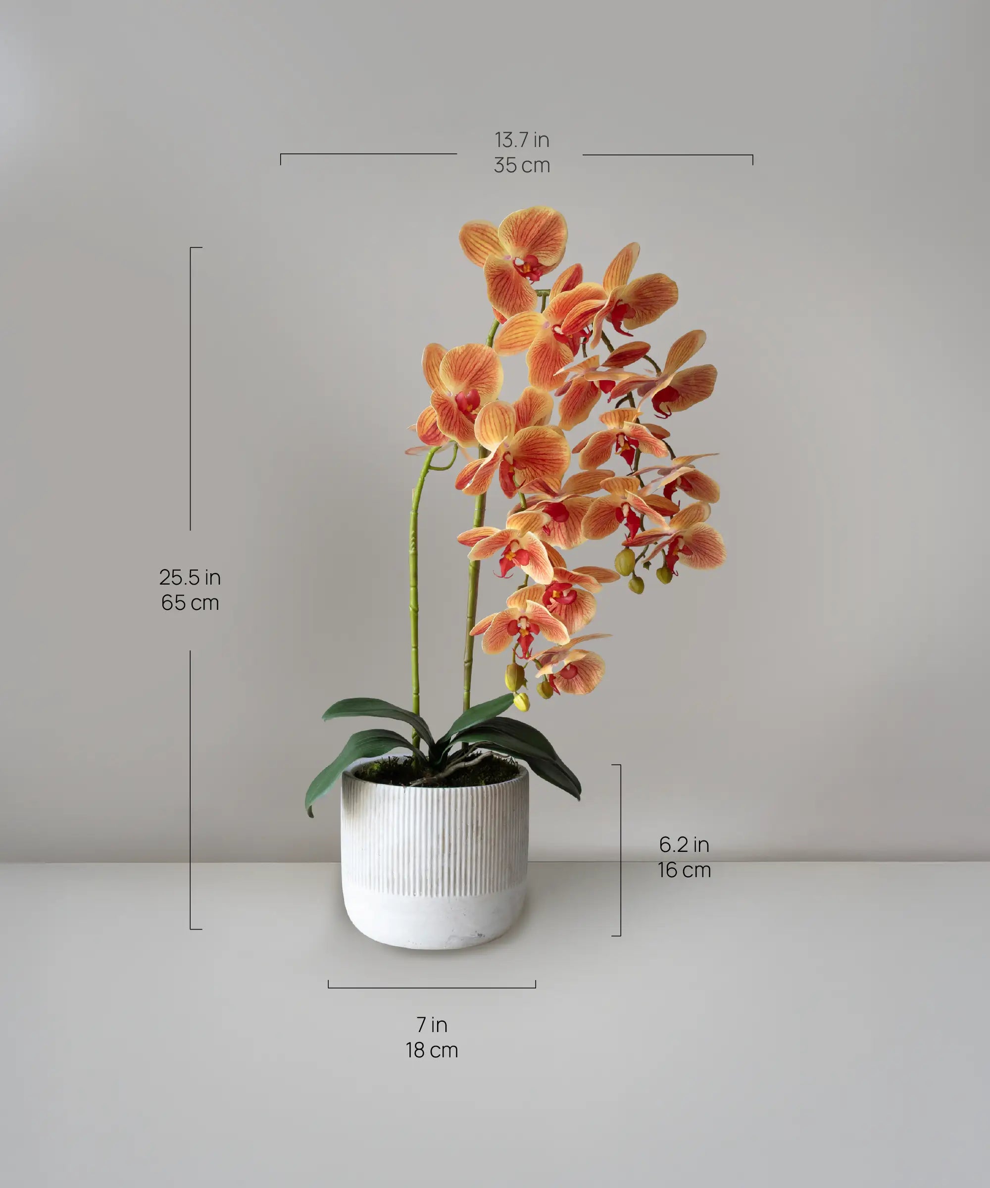 Orquídea artificial Naranja Medidas MAIA SHOP