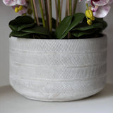 Orquidea artificial Rosa y Blanco MAIA SHOP Detalle Maceta