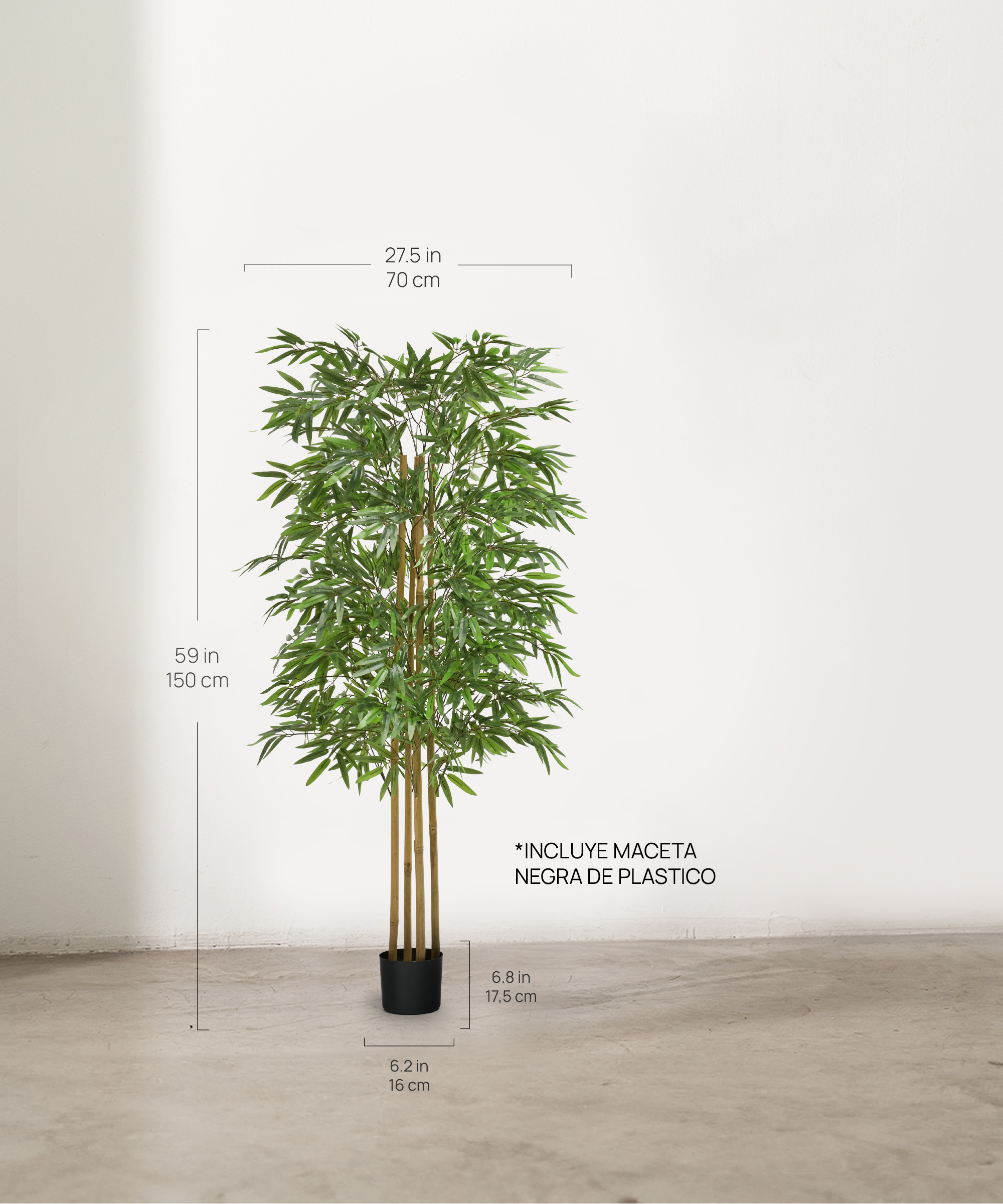 bambu artificial 150 medidas