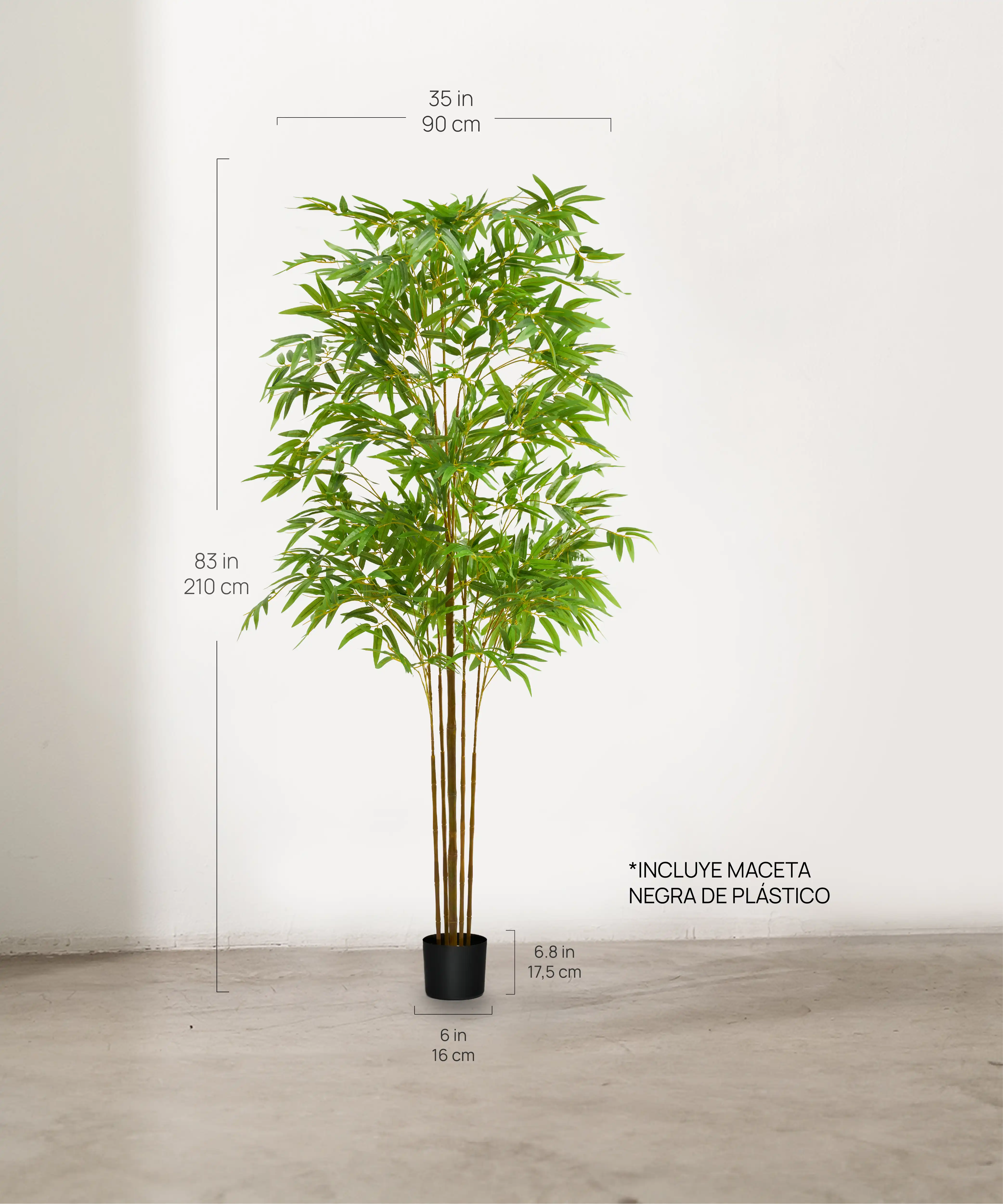 bambu artificial minimal 210 medidas