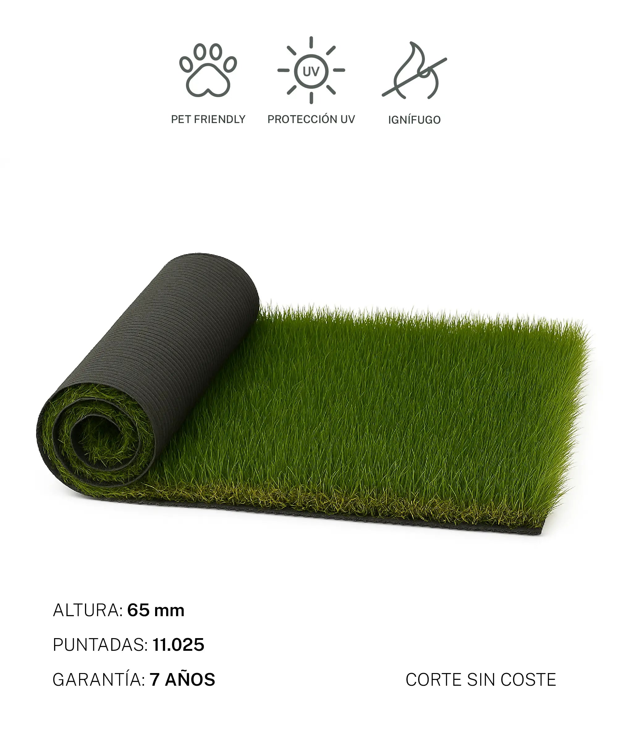 Césped Artificial Premium 65 mm MAIA SHOP