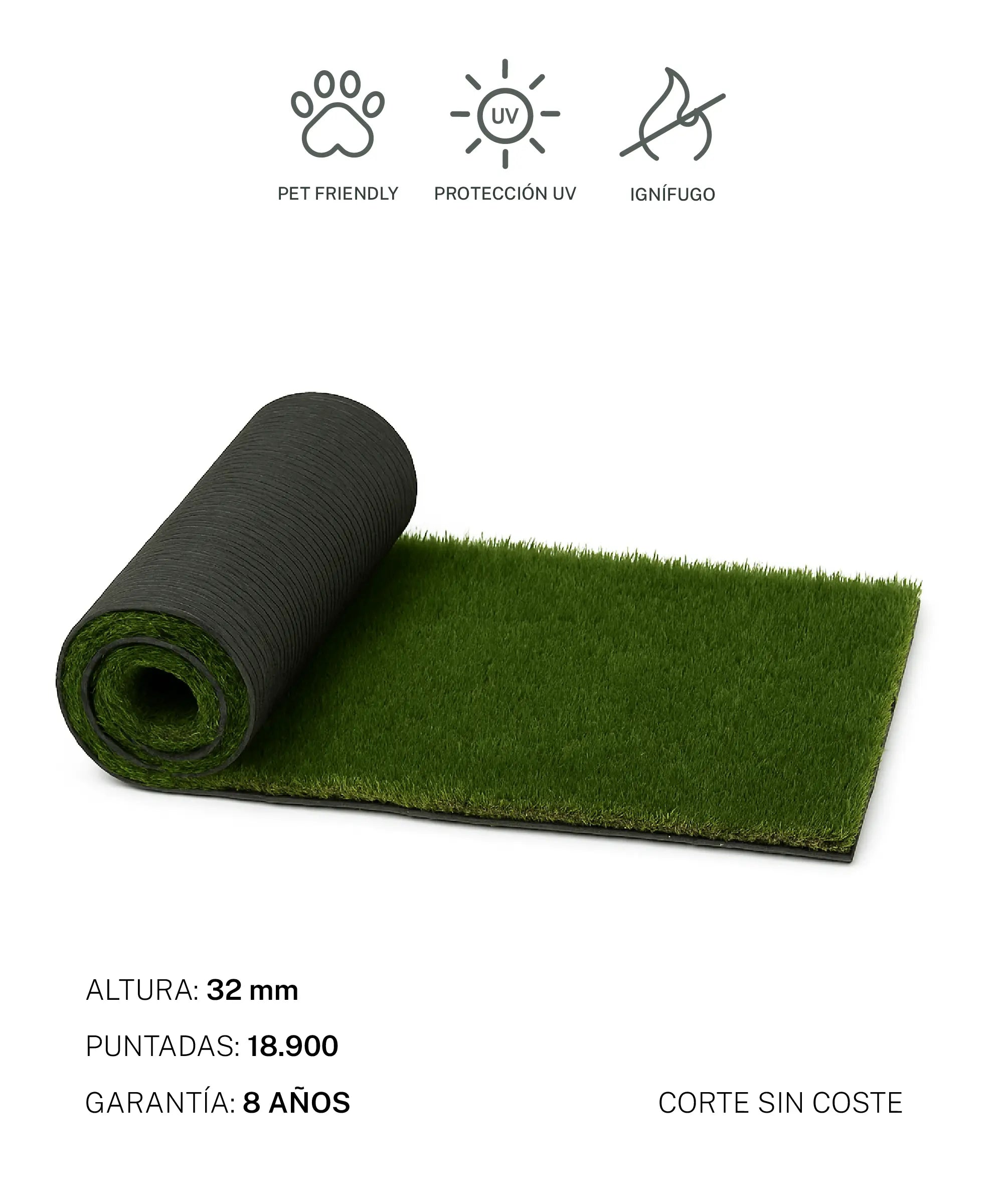 Césped Artificial Confort 32 mm MAIA SHOP
