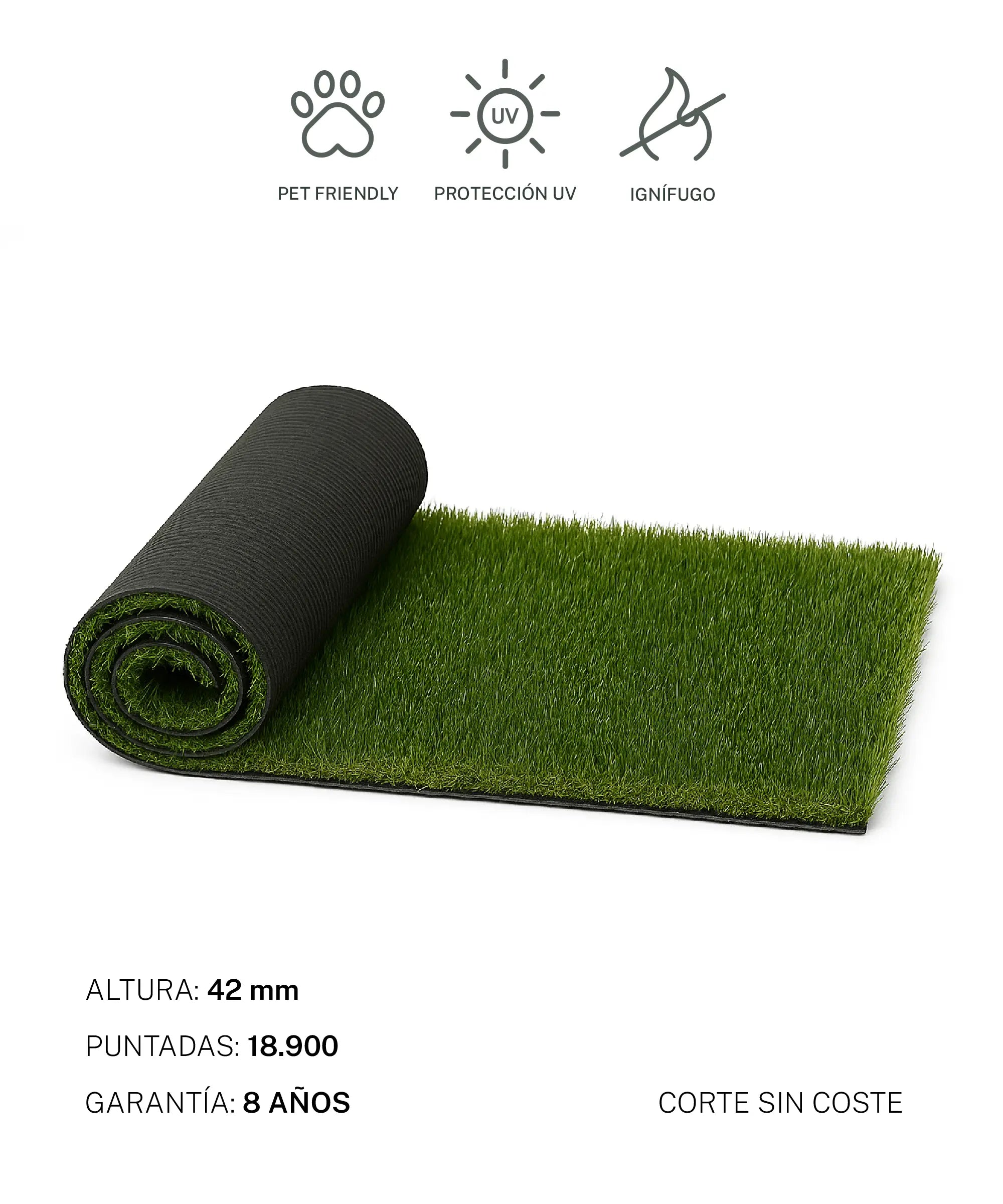 Césped Artificial Confort 42 mm MAIA SHOP