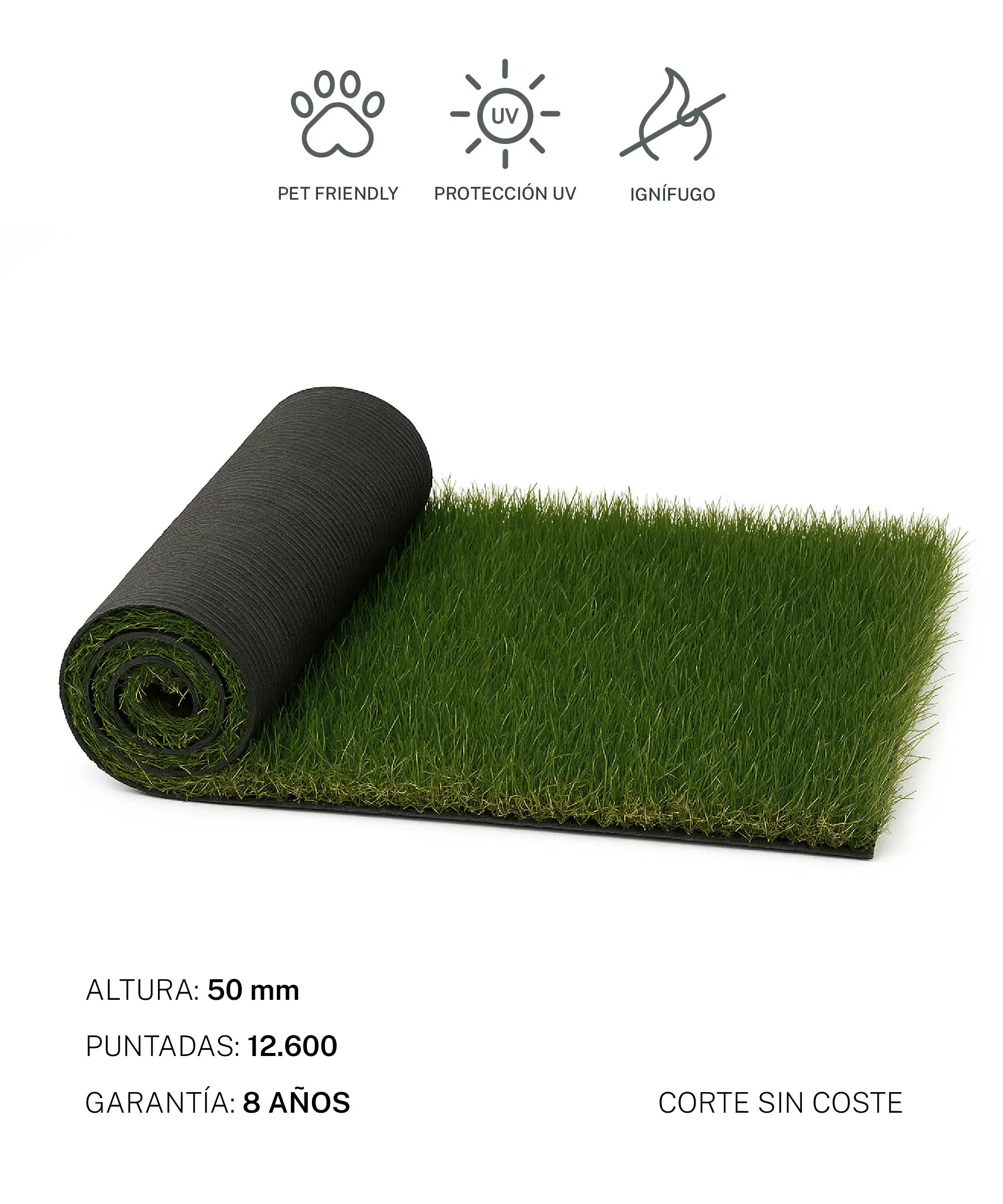 Cesped Artificial Premium 50 mm MAIA SHOP