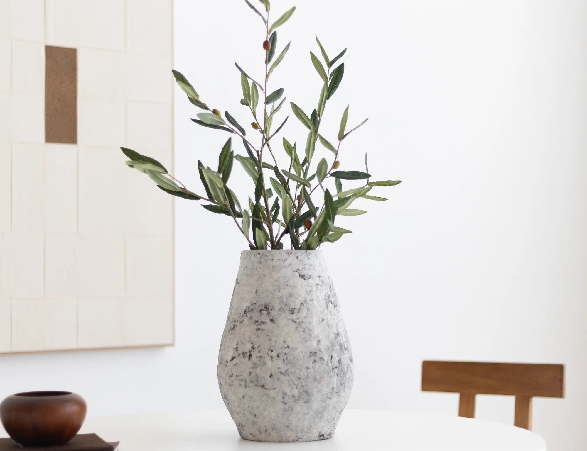 Jarron decorativo de ceramica Brisa Blanco