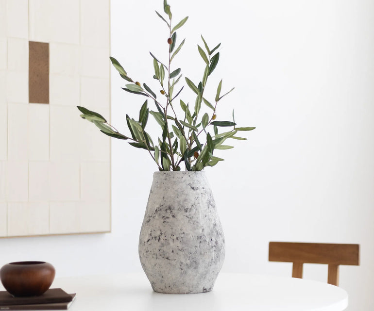 Jarron decorativo de ceramica Brisa Blanco