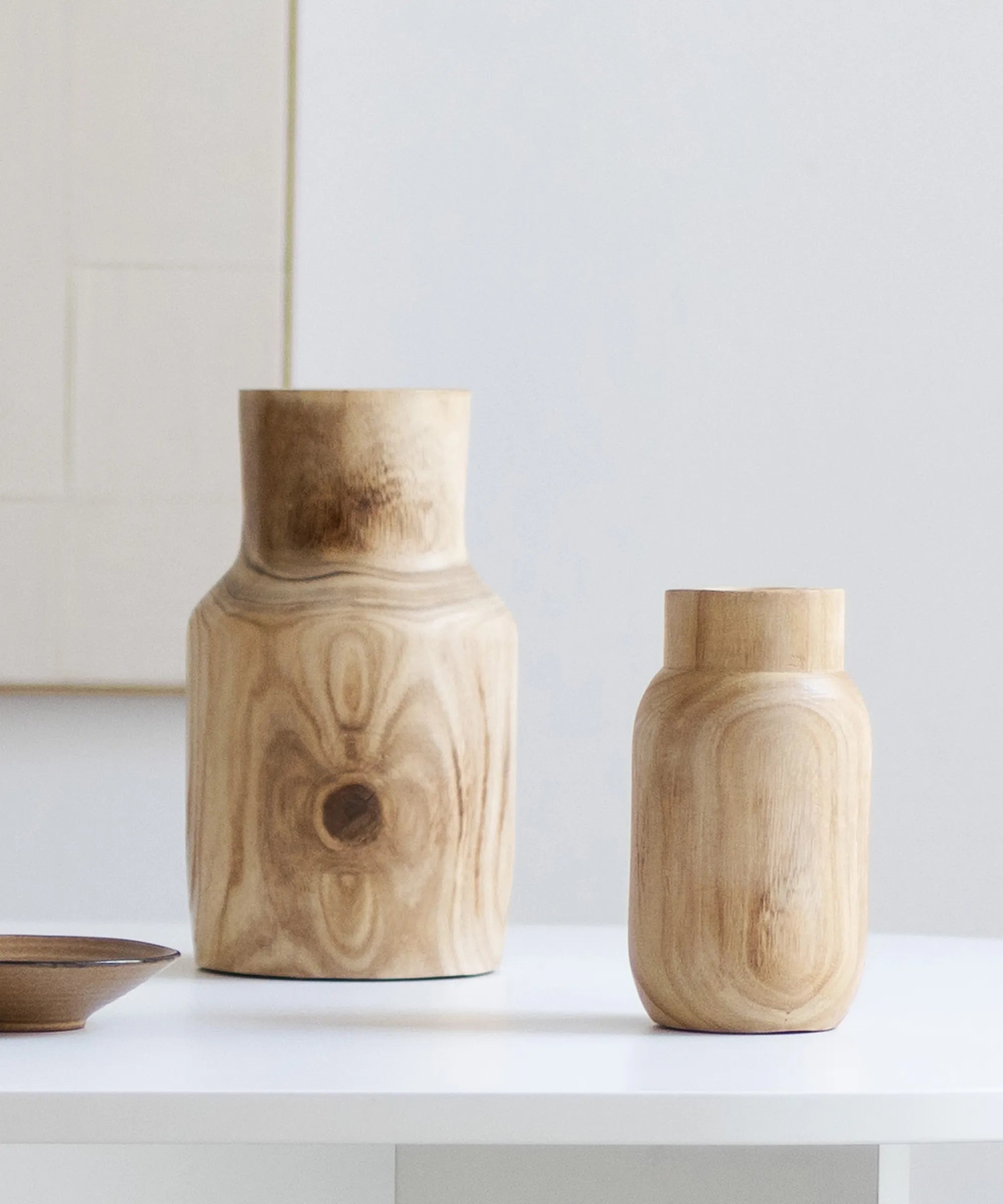 Jarron decorativo de madera Botella MAIA SHOP