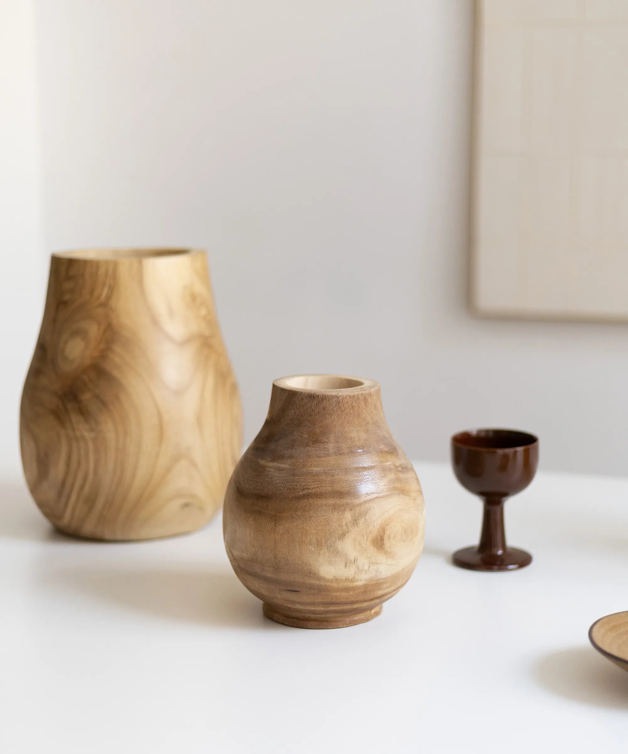 Jarron decorativo de madera Ovalado MAIA SHOP
