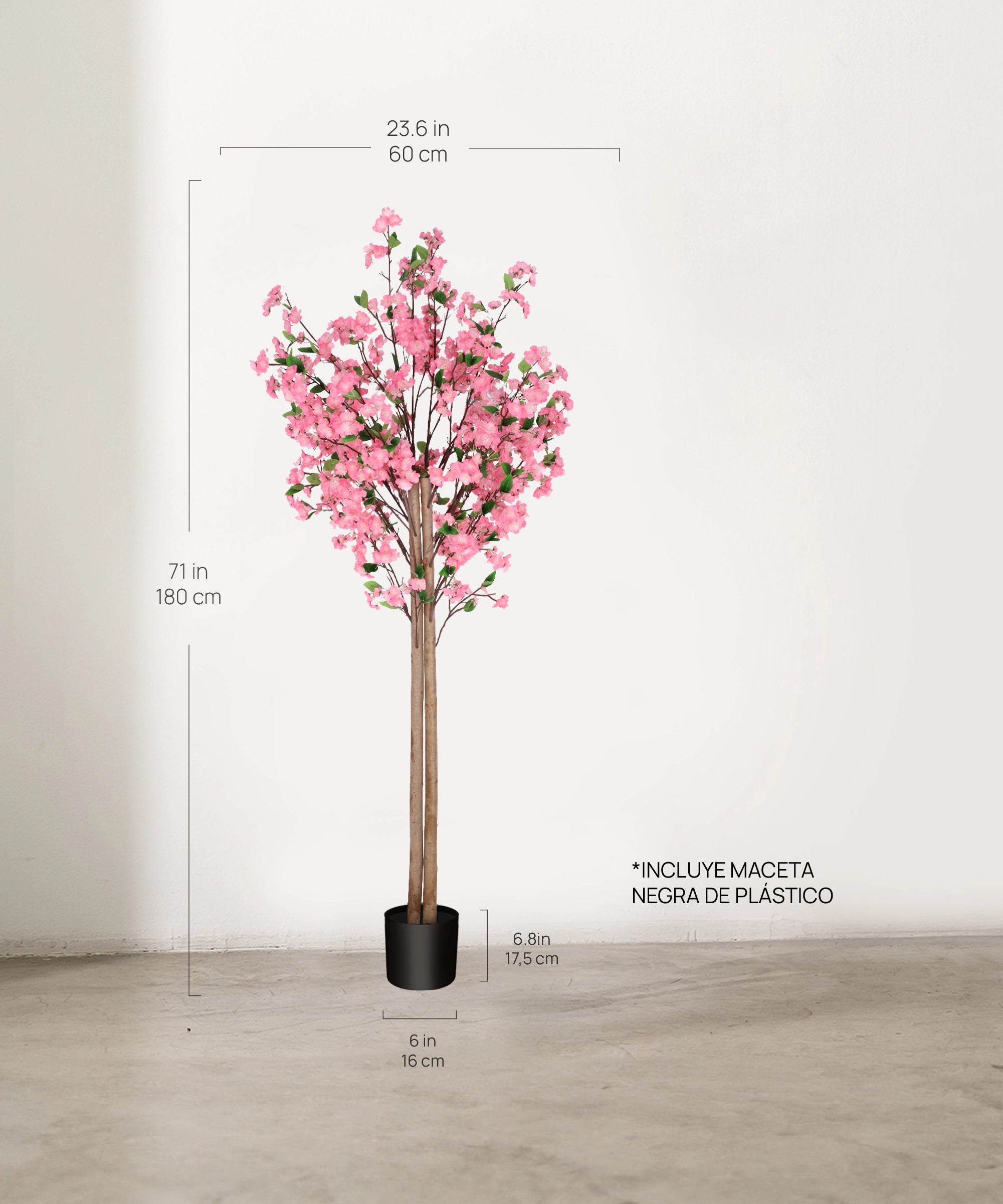 MAIA SHOP Almendro Rosa Artificial 180 cm