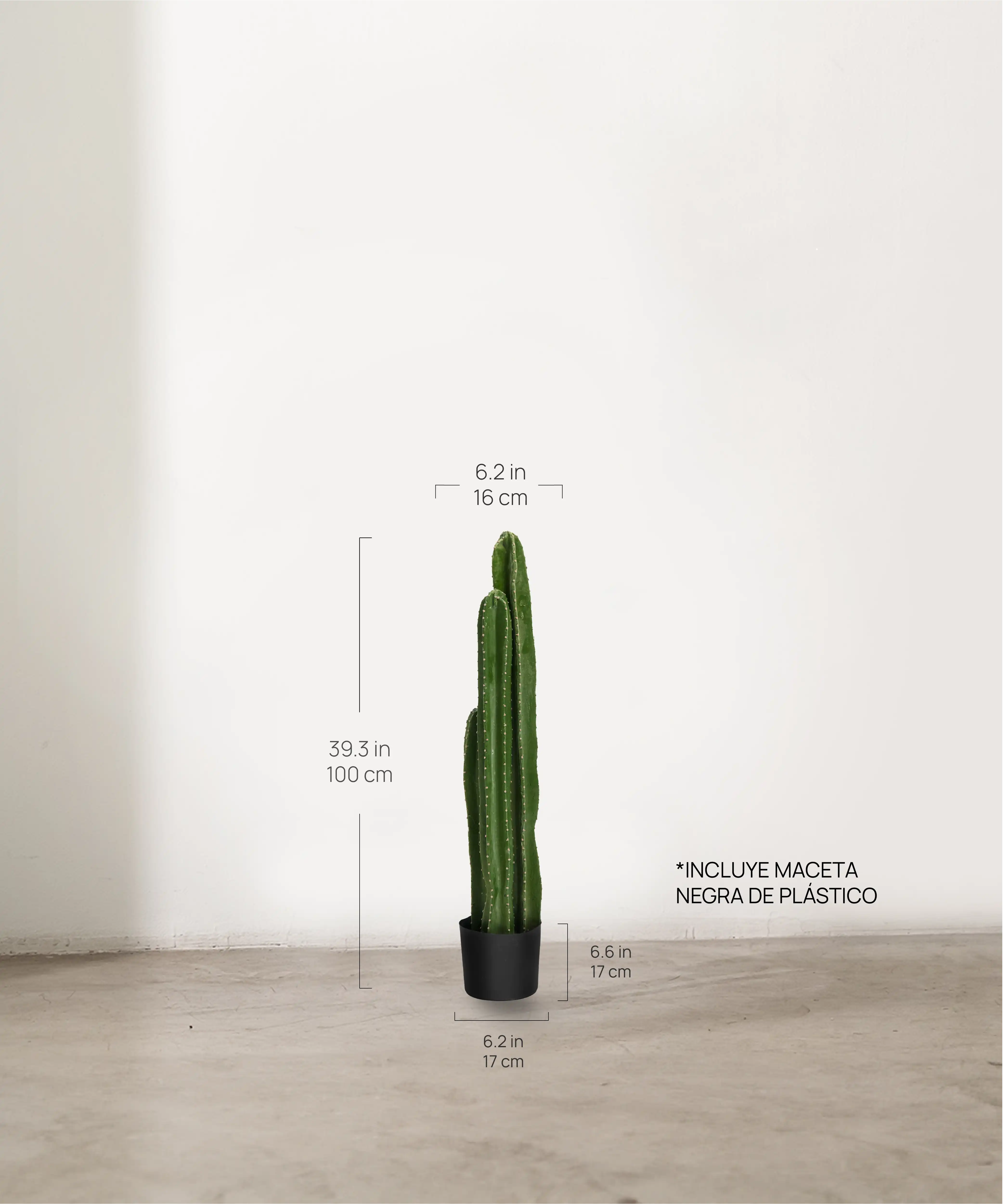 Cactus Artificiale In Vaso Nero 110 Cm | Pianta Finta Per Interni | Design UK | Effetto Realistico - Foto 7