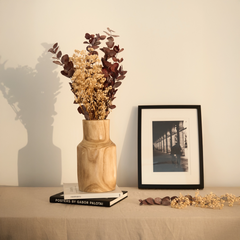 Burgundy Eucalyptus and Paniculata Branches 