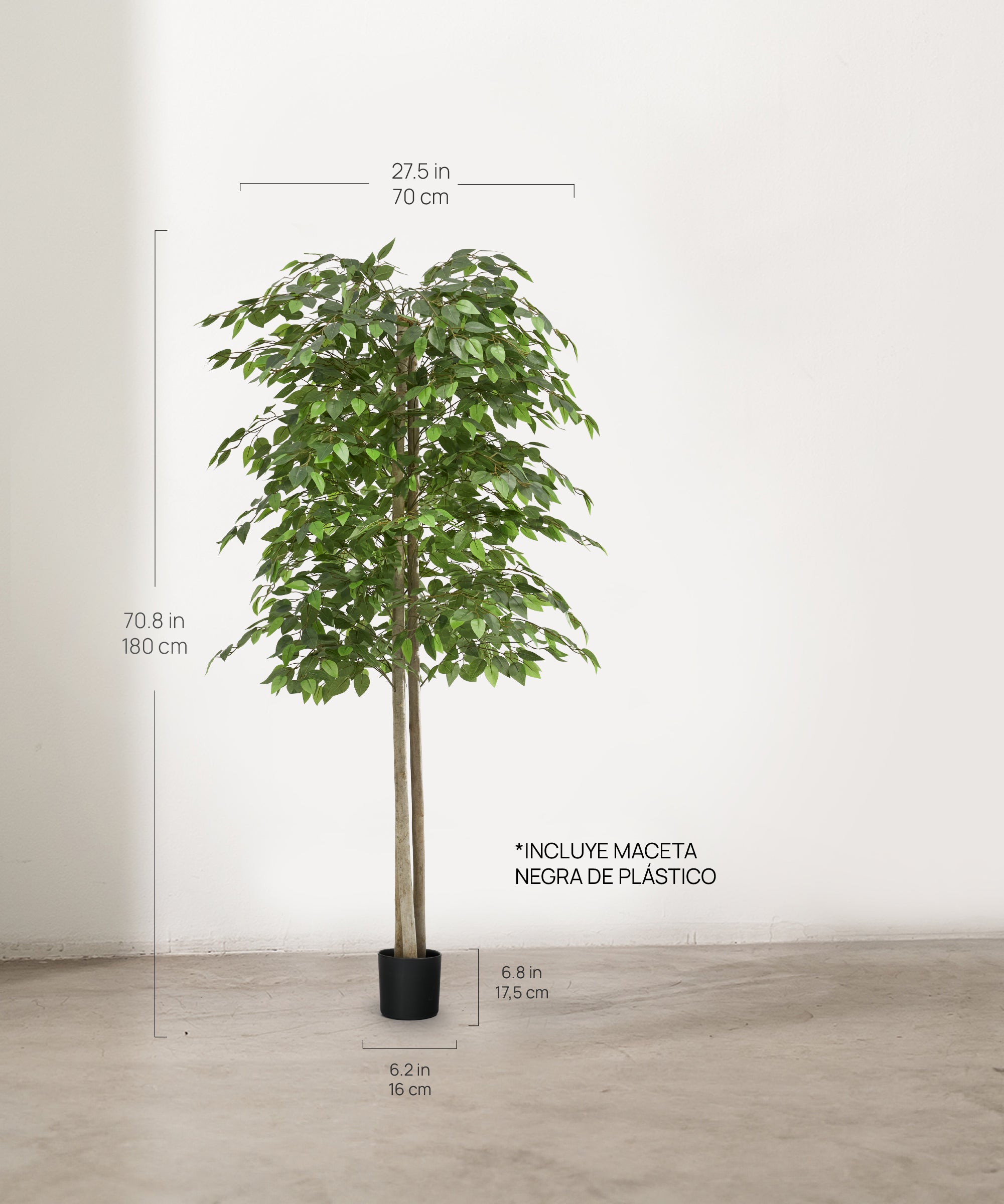 ficus artificial 180 medidas